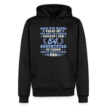 54 Jahre alt Papa 54. Geburtstag Geschenk - Männer Premium Bio Hoodie - Schwarz - Vorne - Nico (187cm)