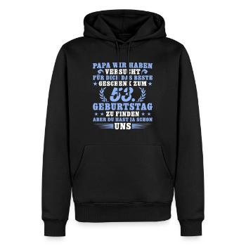 53 Jahre alt Papa 53. Geburtstag Geschenk - Männer Premium Bio Hoodie - Schwarz - Vorne - Nico (187cm)
