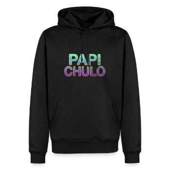 Papi Chulo - Stylischer Schriftzug - Männer Premium Bio Hoodie - Schwarz - Vorne - Nico (187cm)