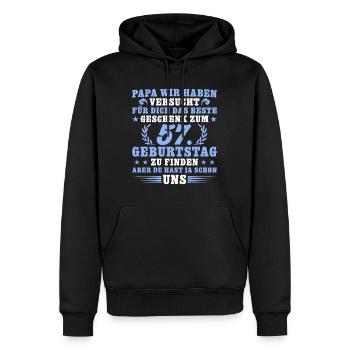 57 Jahre alt Papa 57. Geburtstag Geschenk - Männer Premium Bio Hoodie - Schwarz - Vorne - Nico (187cm)