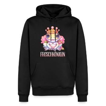 Karneval Kostüm FROSCHKÖNIGIN Lustiges Fasching - Männer Premium Bio Hoodie - Schwarz - Vorne - Nico (187cm)