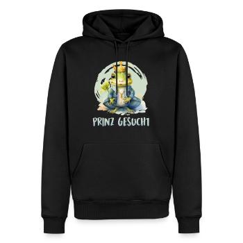Karneval Kostüm PRINZ GESUCHT Froschkostüm - Männer Premium Bio Hoodie - Schwarz - Vorne - Nico (187cm)