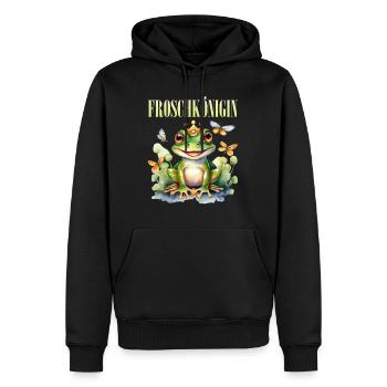 Karneval Kostüm FROSCHKÖNIGIN Lustiges Fasching - Männer Premium Bio Hoodie - Schwarz - Vorne - Nico (187cm)