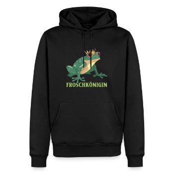 Karneval FROSCHKÖNIGIN Lustiges Frosch Kostüm - Männer Premium Bio Hoodie - Schwarz - Vorne - Nico (187cm)