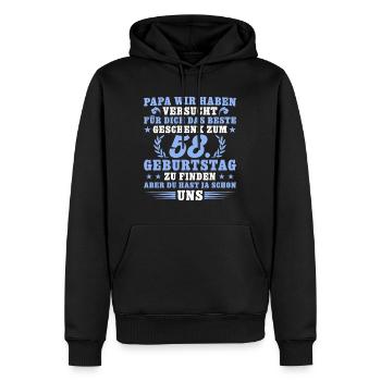 58 Jahre alt Papa 58. Geburtstag Geschenk - Männer Premium Bio Hoodie - Schwarz - Vorne - Nico (187cm)