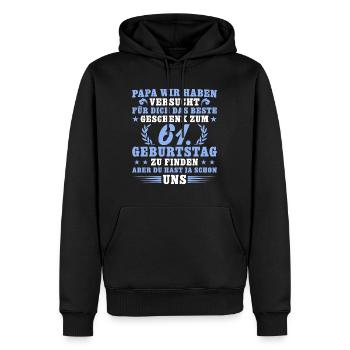 61 Jahre alt Papa 61. Geburtstag Geschenk - Männer Premium Bio Hoodie - Schwarz - Vorne - Nico (187cm)