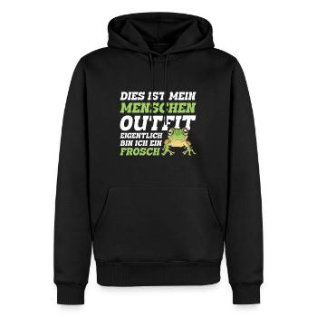 Froschkostüm Karneval Party DAS IST MEIN MENSCHEN - Männer Premium Bio Hoodie - Schwarz - Vorne - Nico (187cm)