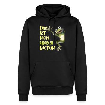Karneval DAS IST MEIN FROSCH KOSTÜM Lustiges - Männer Premium Bio Hoodie - Schwarz - Vorne - Nico (187cm)