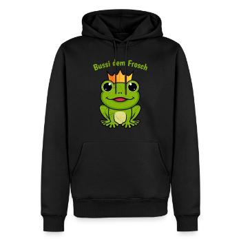 Karneval Party Kostüm BUSSI DEM FROSCH Lustiges - Männer Premium Bio Hoodie - Schwarz - Vorne - Nico (187cm)
