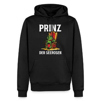 Faschings Frosch PRINZ DER SEEROSEN Lustiges - Männer Premium Bio Hoodie - Schwarz - Vorne - Nico (187cm)