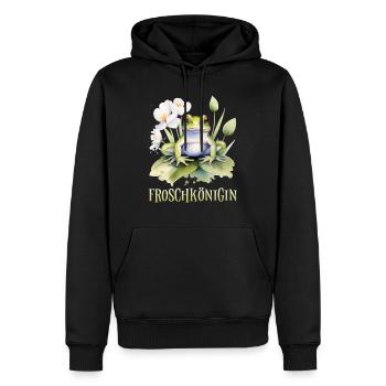 Karneval Kostüm FROSCHKÖNIGIN Lustiges Fasching - Männer Premium Bio Hoodie - Schwarz - Vorne - Nico (187cm)