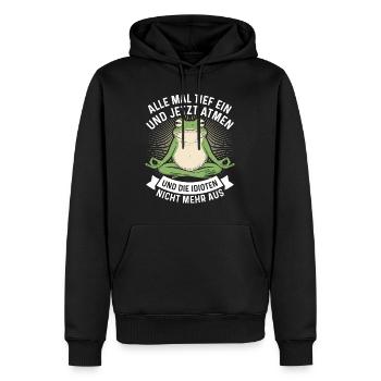 Karneval Party Kostüm ALLE MAL TIEF EINATMEN - Männer Premium Bio Hoodie - Schwarz - Vorne - Nico (187cm)