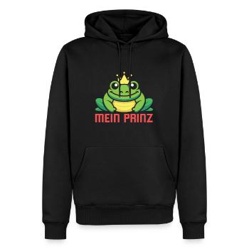 Karneval Party Männer MEIN PRINZ Lustiges Frosch - Männer Premium Bio Hoodie - Schwarz - Vorne - Nico (187cm)