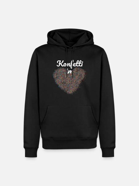 Konfetti im Herz - Männer Premium Bio Hoodie - Schwarz