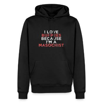 I Love Burpees - Männer Premium Bio Hoodie - Schwarz - Vorne - Nico (187cm)