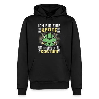 Karneval Kostüm Party BIN EINE KRÖTE DAS IST MEIN - Männer Premium Bio Hoodie - Schwarz - Vorne - Nico (187cm)