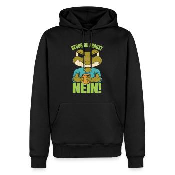 Froschkostüm BEVOR DU FRAGST NEIN! Lustiges - Männer Premium Bio Hoodie - Schwarz - Vorne - Nico (187cm)