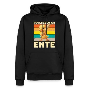 Karneval Enten PSYCHISCH AM ENTE Lustiges - Männer Premium Bio Hoodie - Schwarz - Vorne - Nico (187cm)
