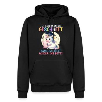 Abi HABE MEIN ABI GESCHAFFT KANN ICH INS BETT - Männer Premium Bio Hoodie - Schwarz - Vorne - Nico (187cm)