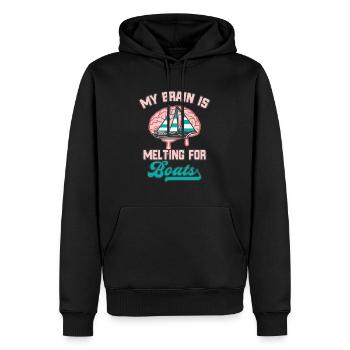 Gehirn Boote Segeln Bootfahren Lustiges Segler - Männer Premium Bio Hoodie - Schwarz - Vorne - Nico (187cm)