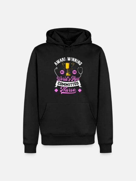 Infirmière dévouée drôle primée - Sweat à capuche Premium bio Homme - noir
