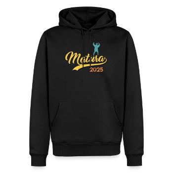 MATURA ABSCHLUSS 2025 Maturanten Lustiges - Männer Premium Bio Hoodie - Schwarz - Vorne - Nico (187cm)