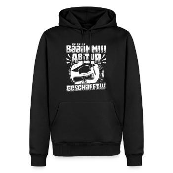ABITUR GESCHAFFT!! Abi Geschafft Lustiges - Männer Premium Bio Hoodie - Schwarz - Vorne - Nico (187cm)