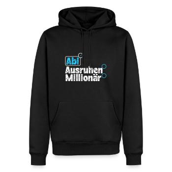 Abitur ABI AUSRUHEN MILLIONÄR Abi Lustiges - Männer Premium Bio Hoodie - Schwarz - Vorne - Nico (187cm)
