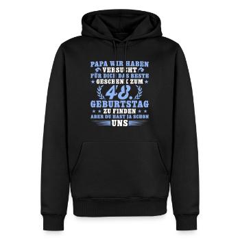 48 Jahre alt Papa 48. Geburtstag Geschenk - Männer Premium Bio Hoodie - Schwarz - Vorne - Nico (187cm)