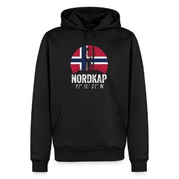 Norway Norway Norge Coordinates North Cape - Men’s Premium Organic Hoodie - black - Front - Nico (187cm)