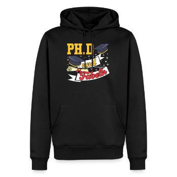 Doktortitel Ph.D AND FABOLOUS Lustiges - Männer Premium Bio Hoodie - Schwarz - Vorne - Nico (187cm)