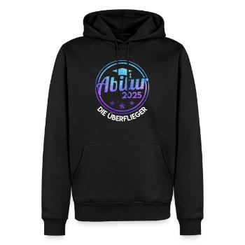 ABITUR 2025 DIE ÜBERFLIEGER Abiturient Lustiges - Männer Premium Bio Hoodie - Schwarz - Vorne - Nico (187cm)