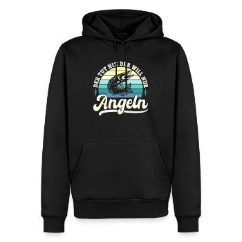 He doesn't do anything, he just wants fishing fishing fishing angler - Men’s Premium Organic Hoodie - black - Front - Nico (187cm)