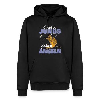 Cool Guys Go Fishing Sport Pêcheur Motif - Sweat à capuche Premium bio Homme - noir - Devant - Nico (187cm)