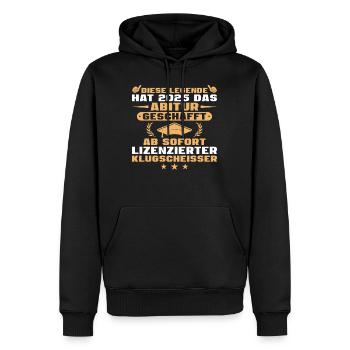 Abitur geschafft Bestandener Schulabschluss 2025 - Männer Premium Bio Hoodie - Schwarz - Vorne - Nico (187cm)