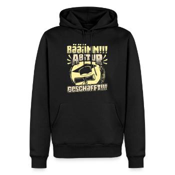 ABITUR GESCHAFFT!! Abi Geschafft Lustiges - Männer Premium Bio Hoodie - Schwarz - Vorne - Nico (187cm)