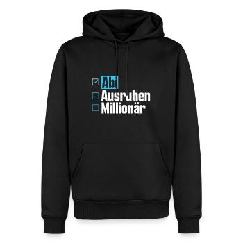 Abitur ABI AUSRUHEN MILLIONÄR Abi Lustiges - Männer Premium Bio Hoodie - Schwarz - Vorne - Nico (187cm)