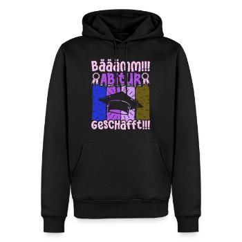 ABITUR GESCHAFFT!! Abi Geschafft Lustiges - Männer Premium Bio Hoodie - Schwarz - Vorne - Nico (187cm)