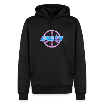 EDM 90er Ästhetik Retro Techno Trance Rave - Männer Premium Bio Hoodie - Schwarz - Vorne - Nico (187cm)