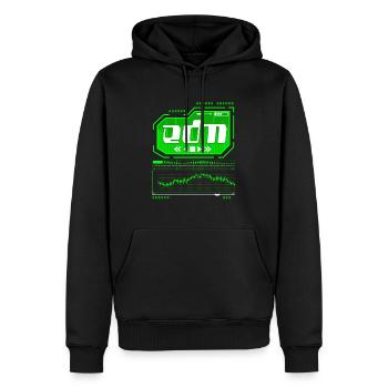EDM Trance Électronique Dance Music Rave - Sweat à capuche Premium bio Homme - noir - Devant - Nico (187cm)