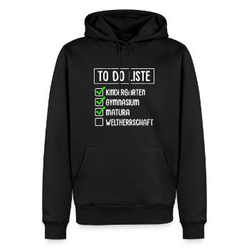 Matura Abschluss KINDERGARTEN GYMNASIUM MATURA - Männer Premium Bio Hoodie - Schwarz - Vorne - Nico (187cm)