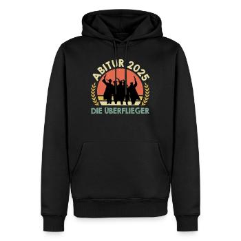 ABITUR 2025 DIE ÜBERFLIEGER Abiturient Lustiges - Männer Premium Bio Hoodie - Schwarz - Vorne - Nico (187cm)