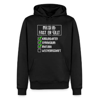 Matura Abschluss KINDERGARTEN GYMNASIUM MATURA - Männer Premium Bio Hoodie - Schwarz - Vorne - Nico (187cm)