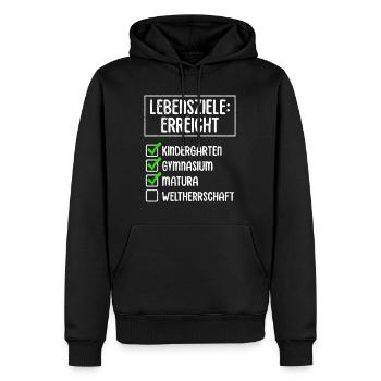 Matura Abschluss KINDERGARTEN GYMNASIUM MATURA - Männer Premium Bio Hoodie - Schwarz - Vorne - Nico (187cm)