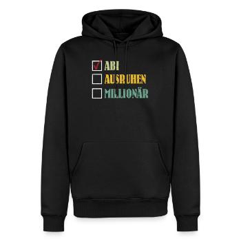 ABI AUSRUHEN MILLIONÄR Abiturient Lustiges - Männer Premium Bio Hoodie - Schwarz - Vorne - Nico (187cm)