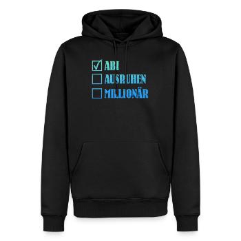 ABI AUSRUHEN MILLIONÄR Abiturient Lustiges - Männer Premium Bio Hoodie - Schwarz - Vorne - Nico (187cm)
