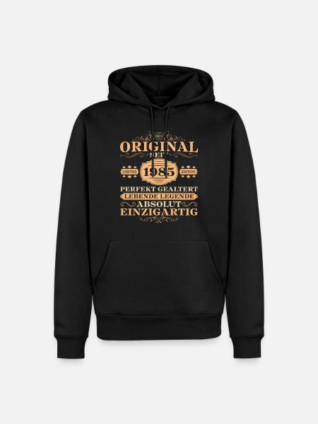 1985 Jahrgang Geburtstag Absolut Einzigartig - Männer Premium Bio Hoodie - Schwarz
