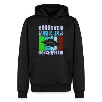 ABITUR GESCHAFFT!! Abi Geschafft Lustiges - Männer Premium Bio Hoodie - Schwarz - Vorne - Nico (187cm)