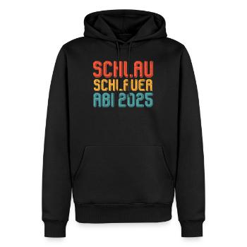 Abiturienten SCHLAU SCHLAUER ABI 2025 Lustiges - Männer Premium Bio Hoodie - Schwarz - Vorne - Nico (187cm)