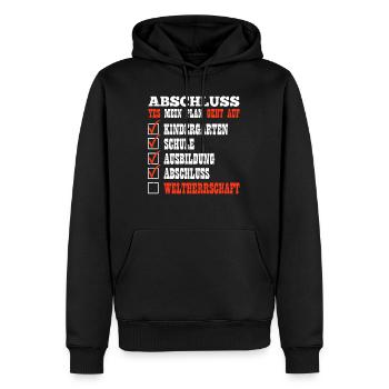 ABSCHLUSS MEIN PLAN GEHT AUF WELTHERRSCHAFT Lustig - Männer Premium Bio Hoodie - Schwarz - Vorne - Nico (187cm)